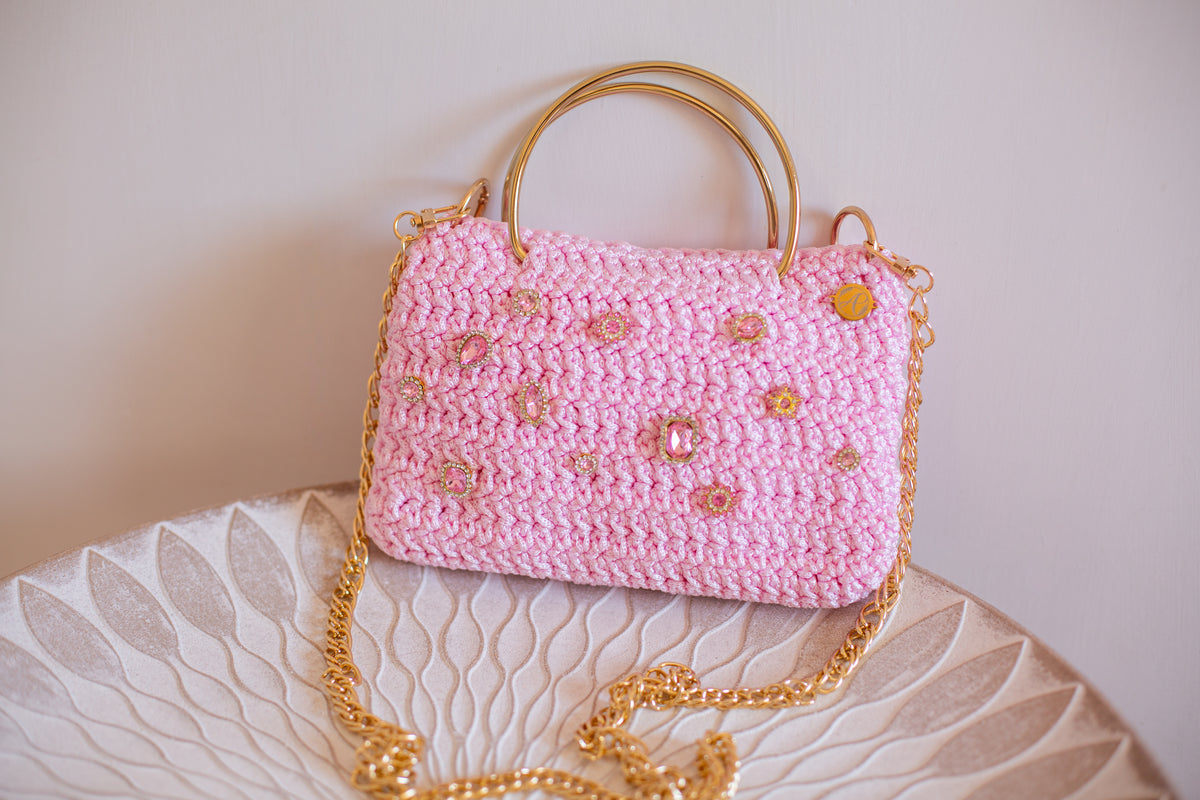 BOLSO ROSA BRILLOS