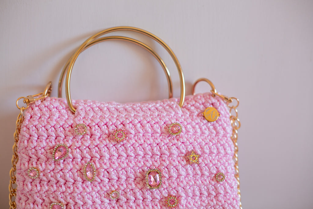 BOLSO ROSA BRILLOS