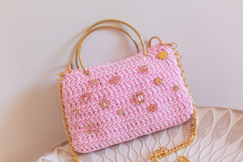 BOLSO ROSA BRILLOS